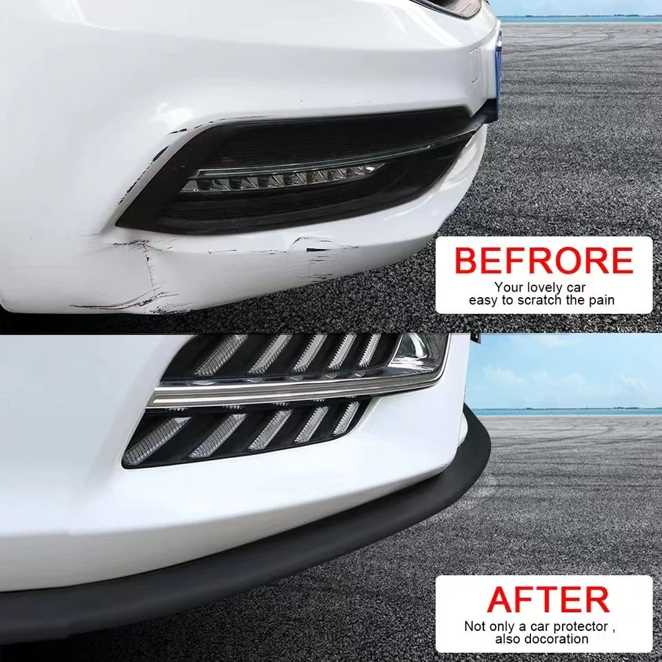 2.5M Car Lip Skirt Protector Exterior Mouldings Car Front Bumper Lip Universal 60mm Width Rubber Strip
