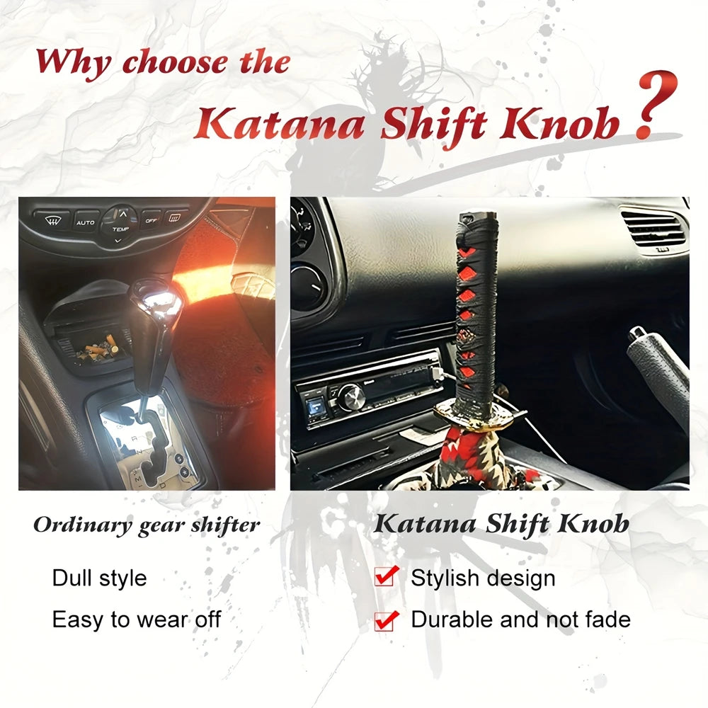 Universal Dust Cover Shift Knob Collars With Adapters With 150mm200MM JDM Katana Samurai Sword Shift Knob Shifter car gear lever