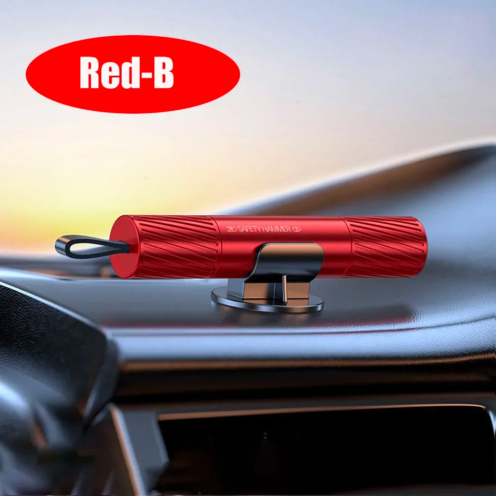 New 2 In 1 Car Safety Hammer Emergency Glass Breaker Cut The Seat Belt High Hardness Tungsten Steel Rescue Tool Auto Accessories