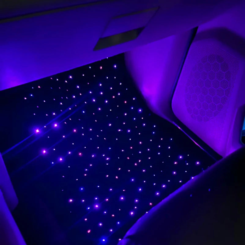 The latest car starlight mode floor MATS, fiber optic starry sky car floor MATS, Starry sky edition floor MATS, 4-piece set
