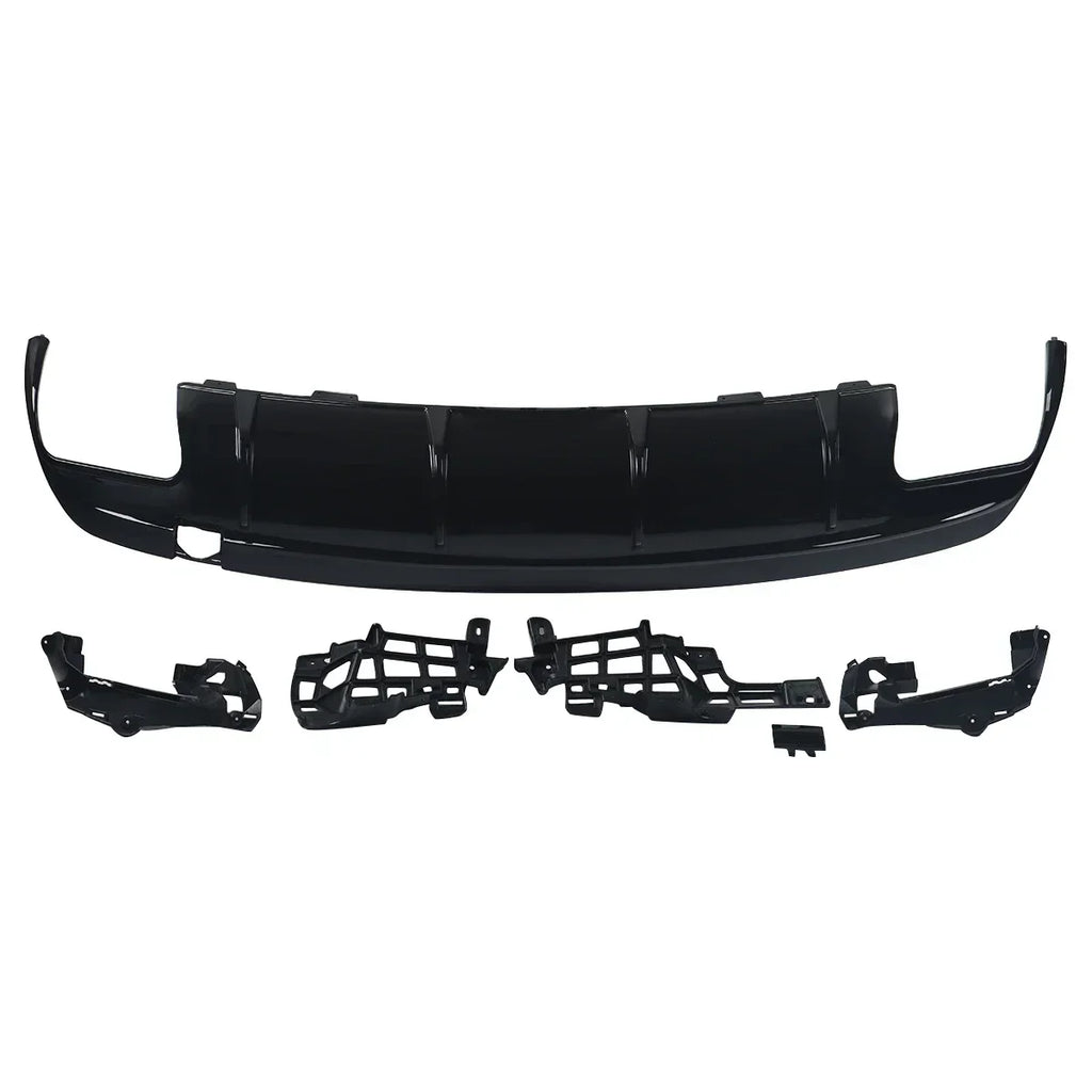 MagicKit For Mercedes Benz  AMG W117 C117 X117 Rear Diffuser With Exhaust Tailpipes CLA260 CLA45 Rear Bumper Lip Gloss Black