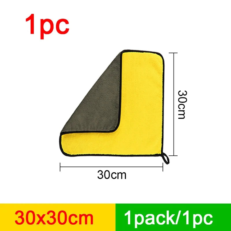 SEAMETAL Microfiber Car Wash Towel Ultra-Soft Scratch-Free Car Cleaning Towel Double-Side 400GSM Drying Cloth High Absorbency