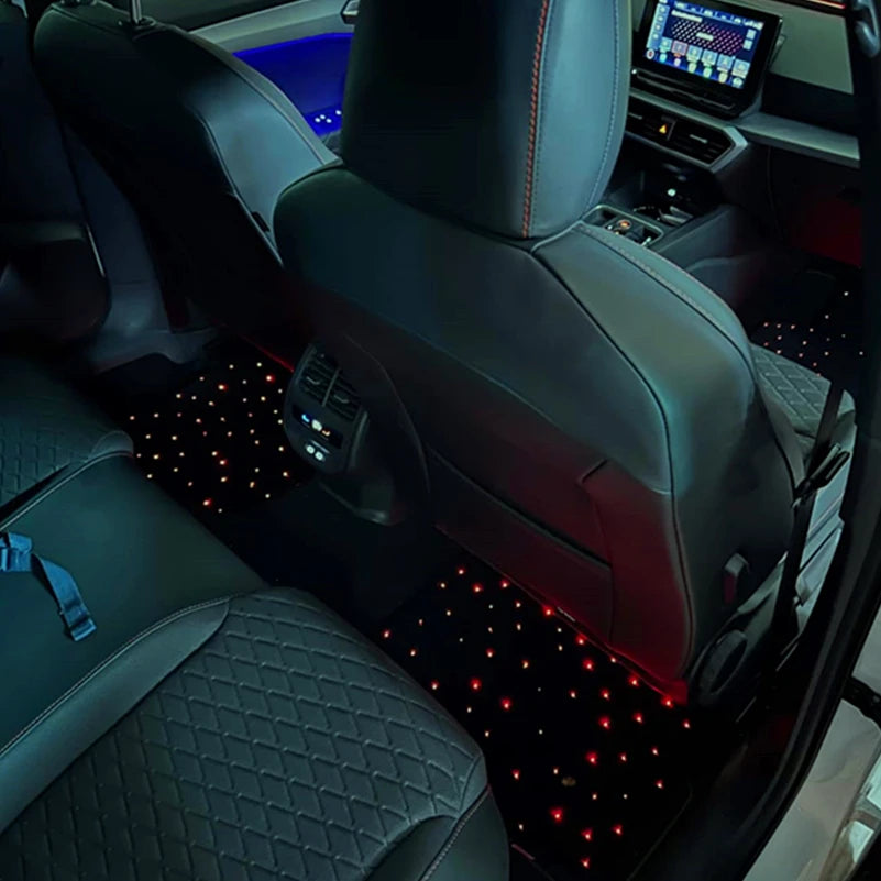 The latest car starlight mode floor MATS, fiber optic starry sky car floor MATS, Starry sky edition floor MATS, 4-piece set
