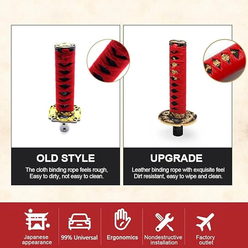 Universal Dust Cover Shift Knob Collars With Adapters With 150mm200MM JDM Katana Samurai Sword Shift Knob Shifter car gear lever