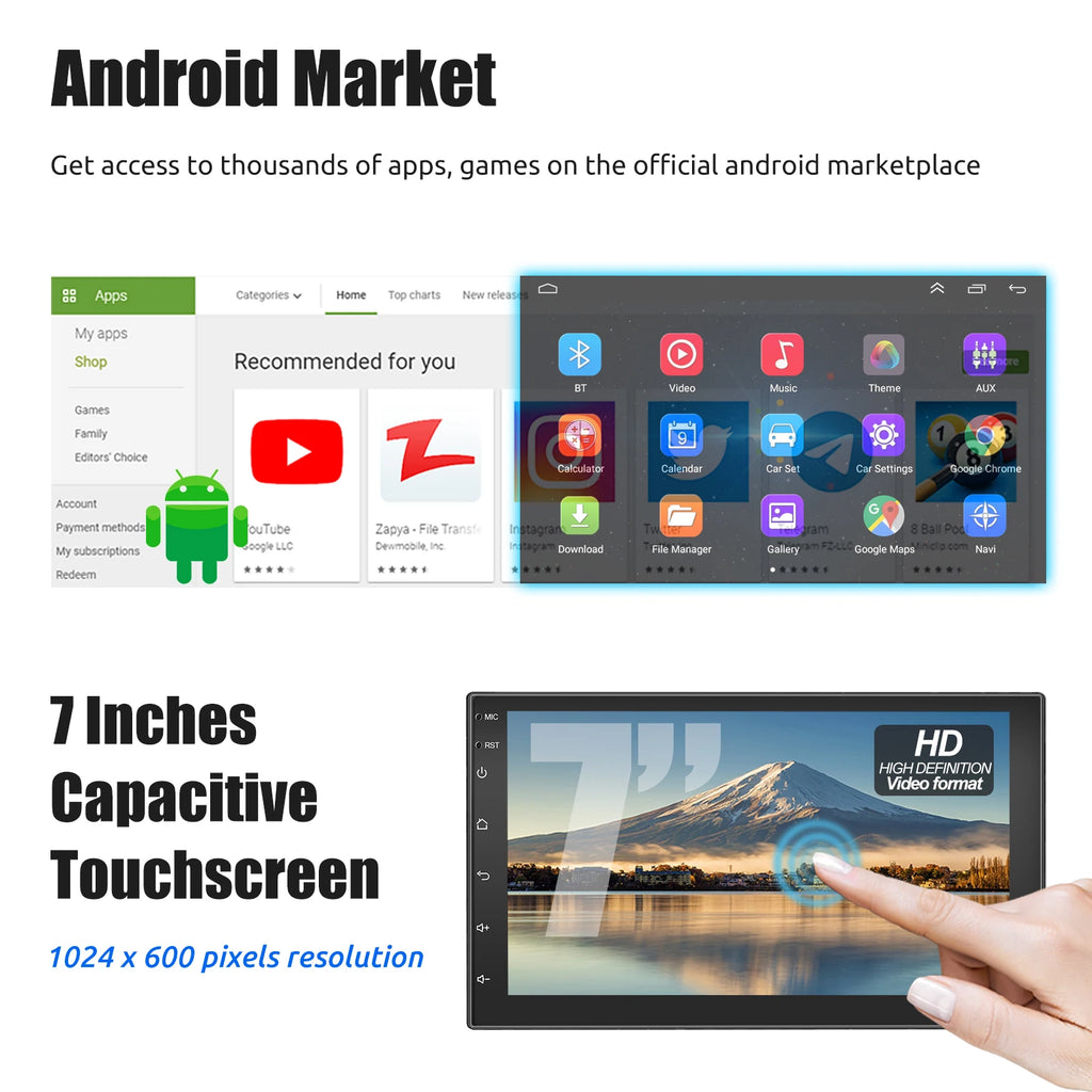 ESSGOO 7 9 10" Car Radio Android Auto Carplay Car Stereo Multimedia Player Universal WIFI GPS Autoradio Car Intelligent Systems